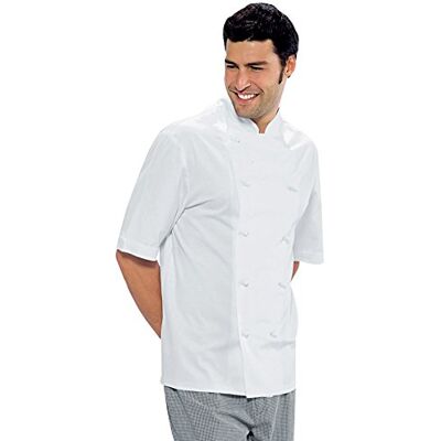 Isacco Giacca Cuoco Classica Bianco, Bianco, L, 100% Cotone, Mezza Manica, Bottoni antipanico Tessuto 210 gr/m² Isacco Giacca Cuoco Classica Bianco, Bianco, L, 100% Cotone, Mezza Manica, Bottoni antipanico Tessuto 210 gr/m²