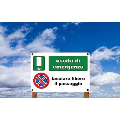 Generic Phonecasing Cartello Segnale Uscita di Sicurezza 3 mm Alluminio Composito (20 cm x 30 cm, Uscita d'emergenza lasciare libero il passaggio) Generic Phonecasing Cartello Segnale Uscita di Sicurezza 3 mm Alluminio Composito (20 cm x 30 cm, Uscita d'emergenza lasciare libero il passaggio)