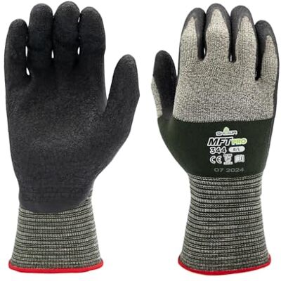 SHOWA MFT PRO 344, Mechanical and Industrial Protective Gloves, Natural Rubber Palm Coating, Ultra-lightweight, Breathable, Grey, 12 Pairs, Size Small SHOWA MFT PRO 344, Mechanical and Industrial Protective Gloves, Natural Rubber Palm Coating, Ultra-lightweight, Breathable, Grey, 12 Pairs, Size Small