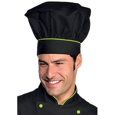 ISACCO Cappello Cuoco Nero+Verde Mela, Nero+Verde Mela, 65% Poliestere 35% Cotone ISACCO Cappello Cuoco Nero+Verde Mela, Nero+Verde Mela, 65% Poliestere 35% Cotone
