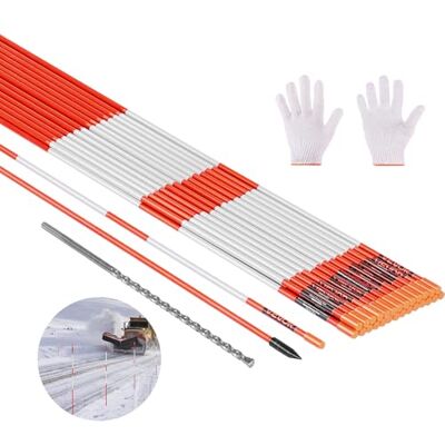 VEVOR Segnavia, 500 Pezzi, Φ6,35 x 1200 mm, Catarifrangenti ad Alta Visibilità per Vialetti con Punte da Trapano in Acciaio da 30 cm, Bastoncini da Neve Riflettenti in Fibra di Vetro per Parcheggi VEVOR Segnavia, 500 Pezzi, Φ6,35 x 1200 mm, Catarifrangenti ad Alta Visibilità per Vialetti con Punte da Trapano in Acciaio da 30 cm, Bastoncini da Neve Riflettenti in Fibra di Vetro per Parcheggi