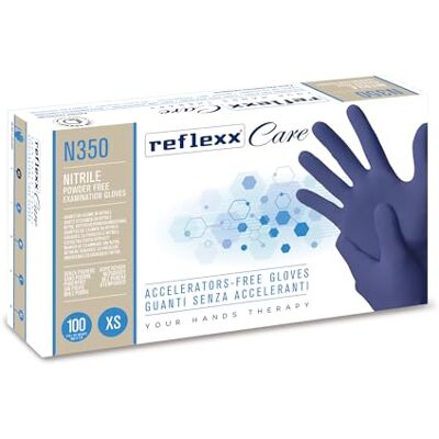 Reflexx N350/XS Guanti Monouso in Nitrile senza Acceleranti 100 pezzi Reflexx N350/XS Guanti Monouso in Nitrile senza Acceleranti 100 pezzi