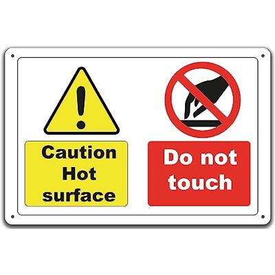 Generic Phonecasing Cartello Segnale da 3 mm in Alluminio Composito (15 cm x 20 cm, Caution Hot Surface do not touch) Generic Phonecasing Cartello Segnale da 3 mm in Alluminio Composito (15 cm x 20 cm, Caution Hot Surface do not touch)