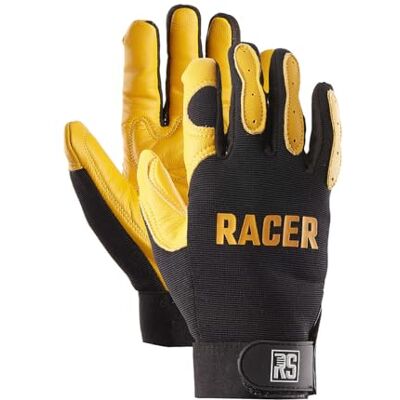 RS RACER Guanti di montaggio in pelle di maiale/taglia 09, 1 paio/giallo nero/tipo meccanics/guanti da lavoro in pelle/pelle guanti protettivi/con chiusura in velcro RS RACER Guanti di montaggio in pelle di maiale/taglia 09, 1 paio/giallo nero/tipo meccanics/guanti da lavoro in pelle/pelle guanti protettivi/con chiusura in velcro