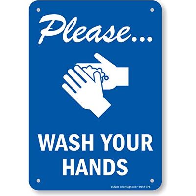 SmartSign Cartello "Please Wash Your Hands" 17,8 x 25,4 cm plastica SmartSign Cartello "Please Wash Your Hands" 17,8 x 25,4 cm plastica