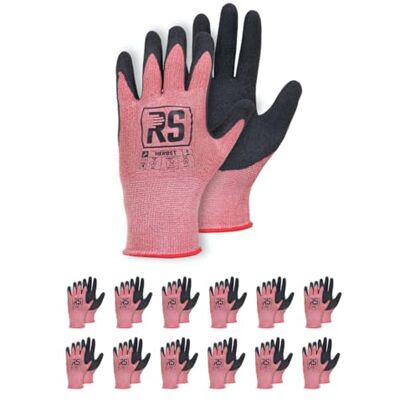 RS HERBST Guanti di montaggio/Lattice protettivo/Taglia 08, 12 paia/Rosa e Nero/Guanti di montaggio/Guanti da lavoro/Protezione termica a bassa temperatura RS HERBST Guanti di montaggio/Lattice protettivo/Taglia 08, 12 paia/Rosa e Nero/Guanti di montaggio/Guanti da lavoro/Protezione termica a bassa temperatura