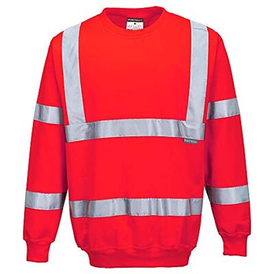 Portwest Felpa ad Alta Visibilità, Rosso, S Portwest Felpa ad Alta Visibilità, Rosso, S