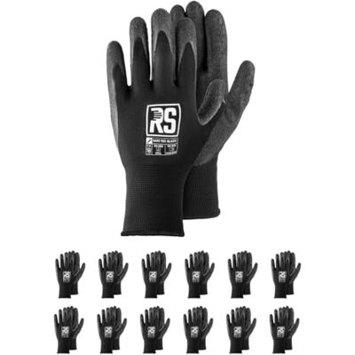 RS Harmon SAFE TEC BLACK/guanti di montaggio in nylon con rivestimento ruvido in lattice/taglia 11, 12 paia/guanti da lavoro RS Harmon SAFE TEC BLACK/guanti di montaggio in nylon con rivestimento ruvido in lattice/taglia 11, 12 paia/guanti da lavoro