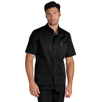 Isacco Coreana Corf249 Nero, Nero, L, 65% Poliestere 35% Cotone, Mezza Manica Isacco Coreana Corf249 Nero, Nero, L, 65% Poliestere 35% Cotone, Mezza Manica