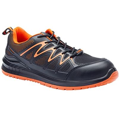 Blackrock Scarpe da ginnastica leggere di sicurezza Dover S1-P, antistatiche, in pelle, scarpe da lavoro, punta in acciaio e intersuola protettiva in acciaio, scarpe da ginnastica di sicurezza Blackrock Scarpe da ginnastica leggere di sicurezza Dover S1-P, antistatiche, in pelle, scarpe da lavoro, punta in acciaio e intersuola protettiva in acciaio, scarpe da ginnastica di sicurezza