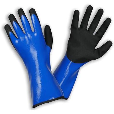Rostaing Guanti LIQUIDO Paia di guanti da lavoro 100% impermeabili Per lavori di muratura, sabbiatura e facciata Guanti protettivi blu e neri di media lunghezza Utili per el cemento Rostaing Guanti LIQUIDO Paia di guanti da lavoro 100% impermeabili Per lavori di muratura, sabbiatura e facciata Guanti protettivi blu e neri di media lunghezza Utili per el cemento