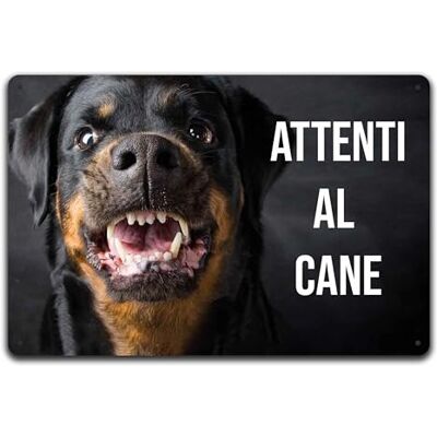 Generic Cartello Segnale Attenti al Cane in Allumnio composito 3mm (20 cm x 15 cm), Rottweiler Generic Cartello Segnale Attenti al Cane in Allumnio composito 3mm (20 cm x 15 cm), Rottweiler