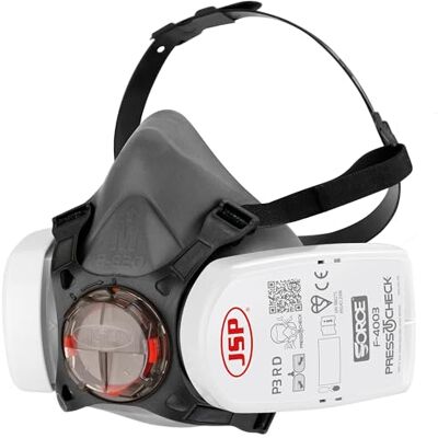 JSP Force 8 Semimaschera Respiratoria Riutilizzabile Filtri PressToCheck P3 Protezione da polvere fine, silice, legno, muffe e aerosol. Bricolage e industria. Fatta UK. EN 140 & EN 143. JSP Force 8 Semimaschera Respiratoria Riutilizzabile Filtri PressToCheck P3 Protezione da polvere fine, silice, legno, muffe e aerosol. Bricolage e industria. Fatta UK. EN 140 & EN 143.