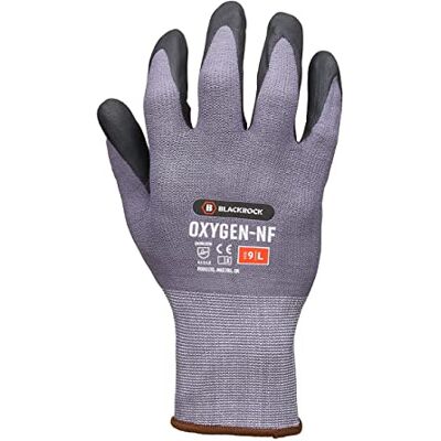 Blackrock Oxygen-NF Guanti da lavoro flessibili e leggeri da uomo e da donna, rivestimento in schiuma di nitrile, presa asciutta, bagnata e oleosa, fodera in nylon elasticizzato Blackrock Oxygen-NF Guanti da lavoro flessibili e leggeri da uomo e da donna, rivestimento in schiuma di nitrile, presa asciutta, bagnata e oleosa, fodera in nylon elasticizzato