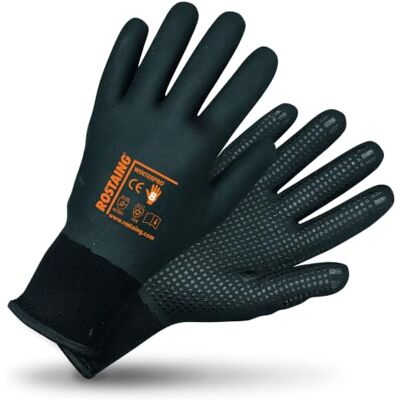Rostaing Guanti Nitrile Foderati Giardinaggio Bricolage Inverno Guanto in nitrile, EN 388:4332C e EN 511 Puntinatura PVC per il grip Fodera calda per l'inverno Rostaing Guanti Nitrile Foderati Giardinaggio Bricolage Inverno Guanto in nitrile, EN 388:4332C e EN 511 Puntinatura PVC per il grip Fodera calda per l'inverno