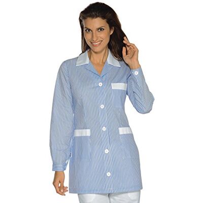 ISACCO Casacca Marbella Riga Azzurra, Riga Azzurra, M, 65% Poliestere 35% Cotone, Manica Lunga, Bottoni con Asola ISACCO Casacca Marbella Riga Azzurra, Riga Azzurra, M, 65% Poliestere 35% Cotone, Manica Lunga, Bottoni con Asola