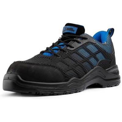 BLACK HAMMER Scarpe Impermeabili da Uomo Antinfortunistiche Non Metallico Ultraleggere con Punte in Kevlar e Suole intermedie Scarpe da Lavoro Caviglia da Hiker S3 SRC (44 EU, Blu) BLACK HAMMER Scarpe Impermeabili da Uomo Antinfortunistiche Non Metallico Ultraleggere con Punte in Kevlar e Suole intermedie Scarpe da Lavoro Caviglia da Hiker S3 SRC (44 EU, Blu)