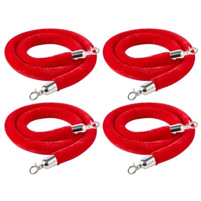 VEVOR Corde per Pali di Controllo della Folla da 1,5 m in Velluto Rosso con Ganci Argentati, 4 Pezzi, Cordoni per Barriere di Sicurezza per Eventi su Cinema, Grandi Inaugurazioni, Hotel, Feste VEVOR Corde per Pali di Controllo della Folla da 1,5 m in Velluto Rosso con Ganci Argentati, 4 Pezzi, Cordoni per Barriere di Sicurezza per Eventi su Cinema, Grandi Inaugurazioni, Hotel, Feste