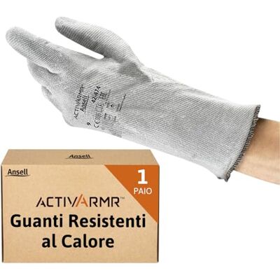 Ansell ActivArmr 42-474 Guanti Termoresistenti, Per Usi Speciali nei Settori Industriale, Meccanico e Chimico, Protezione Resistenti, Guanto Antinfortunistici, Grigio, Taglia L (1 Paio) Ansell ActivArmr 42-474 Guanti Termoresistenti, Per Usi Speciali nei Settori Industriale, Meccanico e Chimico, Protezione Resistenti, Guanto Antinfortunistici, Grigio, Taglia L (1 Paio)