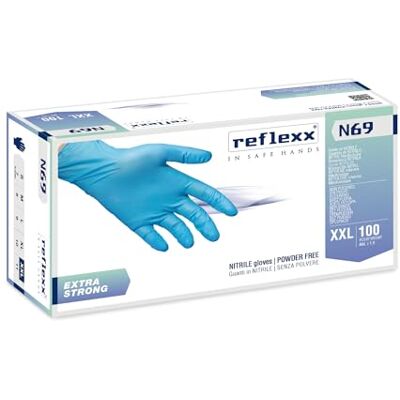 Reflexx , guanti in nitrile EXTRA STRONG senza polvere Reflexx , guanti in nitrile EXTRA STRONG senza polvere