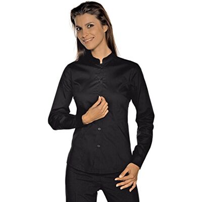 Isacco Camicetta Hollywood Stretch Nero, Nero, M, 97% Cotone 3% Spandex, Manica Lunga Isacco Camicetta Hollywood Stretch Nero, Nero, M, 97% Cotone 3% Spandex, Manica Lunga