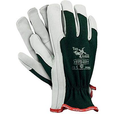 REIS Rltoper-Green10 Guanti protettivi in cotone top, confezione da 12, colore: Verde/Bianco REIS Rltoper-Green10 Guanti protettivi in cotone top, confezione da 12, colore: Verde/Bianco