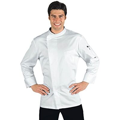 Isacco Giacca cuoco Bilbao Bianco, Bianco, L, 100% Cotone, Manica Lunga, 210 gr/m² Isacco Giacca cuoco Bilbao Bianco, Bianco, L, 100% Cotone, Manica Lunga, 210 gr/m²