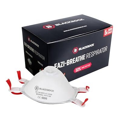 Blackrock FFP3 Maschera facciale confezione da 5 Respiratore monouso sagomato Certificato CE EN149 Filtrazione avanzata a 3 strati di particelle, vapori e fumi Valvola di espirazione Blackrock FFP3 Maschera facciale confezione da 5 Respiratore monouso sagomato Certificato CE EN149 Filtrazione avanzata a 3 strati di particelle, vapori e fumi Valvola di espirazione