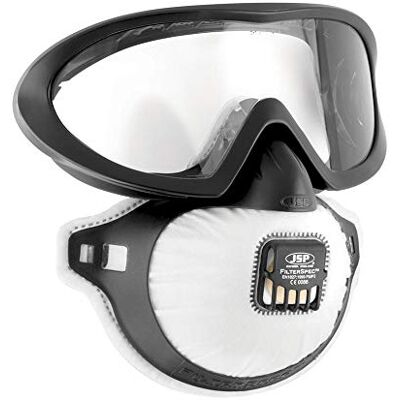 JSP FilterSpec Pro Occhiali di Sicurezza con Mascherina FFP3 Antipolvere JSP FilterSpec Pro Occhiali di Sicurezza con Mascherina FFP3 Antipolvere