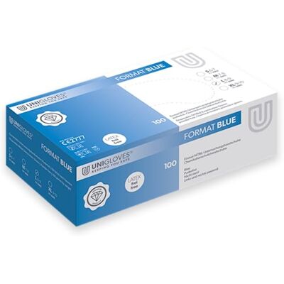 UNIGLOVES Format Blue guanti in nitrile, blu, per uso medico UNIGLOVES Format Blue guanti in nitrile, blu, per uso medico