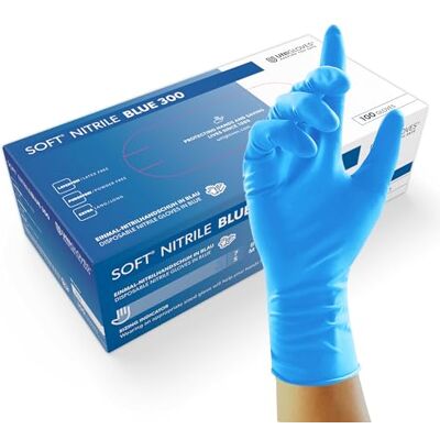 UNIGLOVES SOFT® NITRIL BLUE 300 14105 guanti monouso in nitrile, privi di lattice e polvere, non sterili, protezione chimica UNIGLOVES SOFT® NITRIL BLUE 300 14105 guanti monouso in nitrile, privi di lattice e polvere, non sterili, protezione chimica