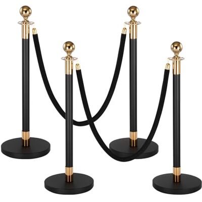 VEVOR Set di Barriere di Controllo della Folla con 2 Corde di Velluto Nero, Palo di Sostegno in Acciaio al Carbonio Resistente con Base Cava per Teatro, Feste, Matrimoni, Mostre, Eventi, Nero VEVOR Set di Barriere di Controllo della Folla con 2 Corde di Velluto Nero, Palo di Sostegno in Acciaio al Carbonio Resistente con Base Cava per Teatro, Feste, Matrimoni, Mostre, Eventi, Nero