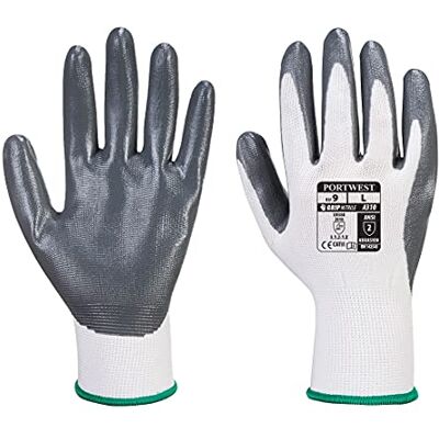 Portwest Socks Uwear Guanti Flexo Grip Nitrile General Handling (confezione da 1 paio) Grigio XL Portwest Socks Uwear Guanti Flexo Grip Nitrile General Handling (confezione da 1 paio) Grigio XL