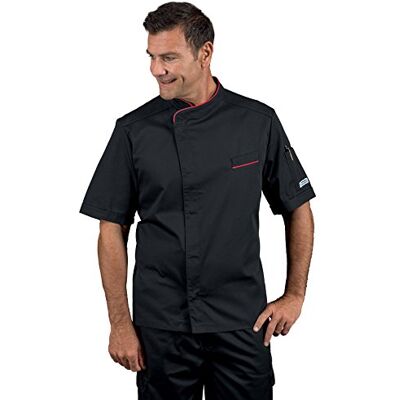 Isacco Giacca cuoco bilbao mezza manica nero/rosso XL Isacco Giacca cuoco bilbao mezza manica nero/rosso XL