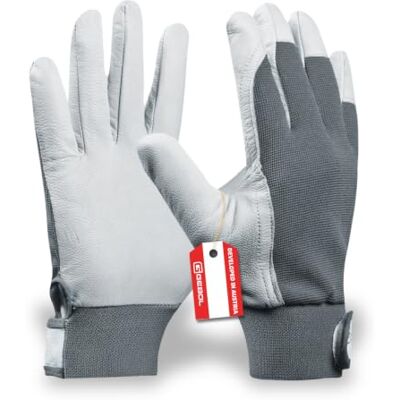 Gebol Uni Fit Comfort, guanti da lavoro in pelle di alta qualità con elastico in vita e chiusura in velcro per una sicurezza ottimale durante il lavoro, contenuto: 1 paio, taglia XL (taglia 10), Gebol Uni Fit Comfort, guanti da lavoro in pelle di alta qualità con elastico in vita e chiusura in velcro per una sicurezza ottimale durante il lavoro, contenuto: 1 paio, taglia XL (taglia 10),