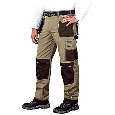 LEBER & HOLLMAN Leber&Hollman Pantaloni protettivi, Misura 52, Colore: Beige/Marrone Nero LEBER & HOLLMAN Leber&Hollman Pantaloni protettivi, Misura 52, Colore: Beige/Marrone Nero