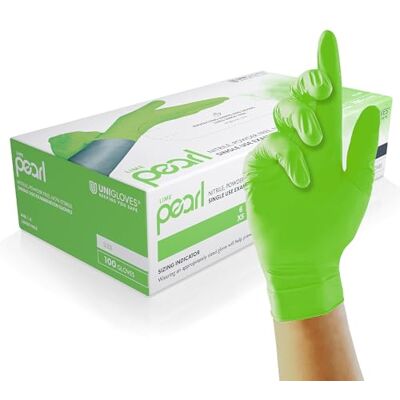UNIGLOVES Lime Guanti Monouso in Nitrile Senza Polvere Adatti per uso Sanitario, Alimentare e Professionale Confezione da 100, Lime, taglia XL (GP3505) UNIGLOVES Lime Guanti Monouso in Nitrile Senza Polvere Adatti per uso Sanitario, Alimentare e Professionale Confezione da 100, Lime, taglia XL (GP3505)