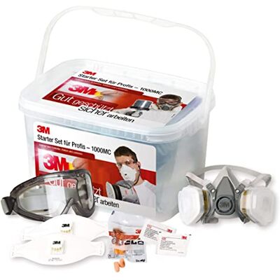3M , , Cassetta di sicurezza, Inh. Et al Mezza maschera e filtro gas/particelle, maschera particella, tappi per le orecchie, occhiali e salviette 3M , , Cassetta di sicurezza, Inh. Et al Mezza maschera e filtro gas/particelle, maschera particella, tappi per le orecchie, occhiali e salviette
