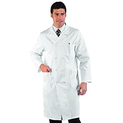 Isacco 060300 Doppio Petto Medico Camice, Taglia XXL, Bianco Isacco 060300 Doppio Petto Medico Camice, Taglia XXL, Bianco