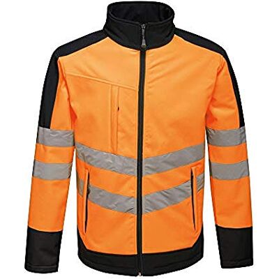 Regatta Giacca Softshell professionale ad alta visibilità, impermeabile e traspirante, arancione/blu navy, L Regatta Giacca Softshell professionale ad alta visibilità, impermeabile e traspirante, arancione/blu navy, L