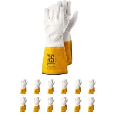 RS TIGON Premium guanti di montaggio in pelle bovina/taglia 9, 12 paia/bianco giallo/guanti di montaggio/guanti da lavoro in pelle/guanti in pelle robusta guanti protettivi RS TIGON Premium guanti di montaggio in pelle bovina/taglia 9, 12 paia/bianco giallo/guanti di montaggio/guanti da lavoro in pelle/guanti in pelle robusta guanti protettivi