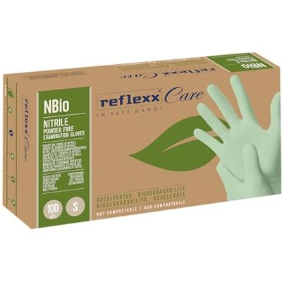 Reflexx NBio, guanti in nitrile con biodegradazione accelerata, gr. 3,5 (M), TAGLIA S Reflexx NBio, guanti in nitrile con biodegradazione accelerata, gr. 3,5 (M), TAGLIA S