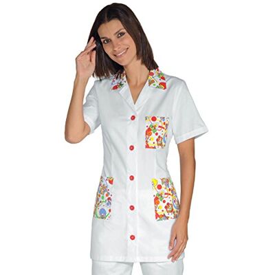 ISACCO Casacca Marbella Smile, Smile, S, 100% Cotone, Mezza Manica, Bottoni con Asola ISACCO Casacca Marbella Smile, Smile, S, 100% Cotone, Mezza Manica, Bottoni con Asola