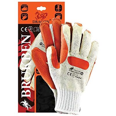 REIS BRUKBEN Dragon Guanti protettivi, 10 pezzi, colore: Bianco/Arancione REIS BRUKBEN Dragon Guanti protettivi, 10 pezzi, colore: Bianco/Arancione