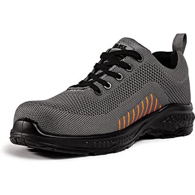 BLACK HAMMER Scarpe da Uomo di Sicurezza Flynit Senza Metallo S1P SRC Ultra Leggere con Punte Composite Suole Interne in Kevlar Senza Hiker (44 EU, Grigio) BLACK HAMMER Scarpe da Uomo di Sicurezza Flynit Senza Metallo S1P SRC Ultra Leggere con Punte Composite Suole Interne in Kevlar Senza Hiker (44 EU, Grigio)