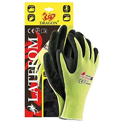 REIS Latefom8 Dragon Guanti protettivi, giallo-nero, 8 taglie, confezione da 12 REIS Latefom8 Dragon Guanti protettivi, giallo-nero, 8 taglie, confezione da 12
