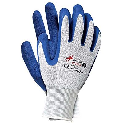 REIS Rnyla7 Guanti protettivi Dragon, 7 misure, confezione da 12, colore: Bianco/Blu REIS Rnyla7 Guanti protettivi Dragon, 7 misure, confezione da 12, colore: Bianco/Blu