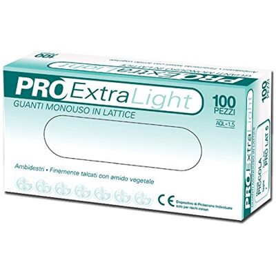GIMA Pro Extra Light, Guanti in Lattice, Ambidestri, Non Sterili, Finemente Talcati, Taglia Grande, Confezione 100 Pezzi GIMA Pro Extra Light, Guanti in Lattice, Ambidestri, Non Sterili, Finemente Talcati, Taglia Grande, Confezione 100 Pezzi