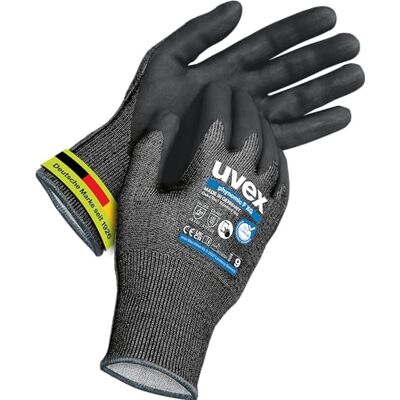 Uvex phynomic F XG, 1 paio di guanti antitaglio e grip per zone umide e oleose, delicati e resistenti all'abrasione, colore nero, taglia 11/XXL Uvex phynomic F XG, 1 paio di guanti antitaglio e grip per zone umide e oleose, delicati e resistenti all'abrasione, colore nero, taglia 11/XXL
