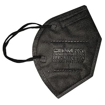 GIMA CEPM Mascherina Filtrante FFP2 NR Comfymask, Made in Italy, 5 Strati, Colore Nero, Standard, Confortevole, Nasello Regolabile, con Elastici Morbidi, Certificate DPI, 20 pz in Bustine da 2 GIMA CEPM Mascherina Filtrante FFP2 NR Comfymask, Made in Italy, 5 Strati, Colore Nero, Standard, Confortevole, Nasello Regolabile, con Elastici Morbidi, Certificate DPI, 20 pz in Bustine da 2